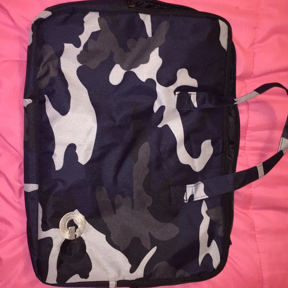 GQ Laptop Messenger bag (Navy-Blue Camo Print)
